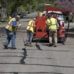 Crack sealing to prevent potholes and extend asphalt pavement life